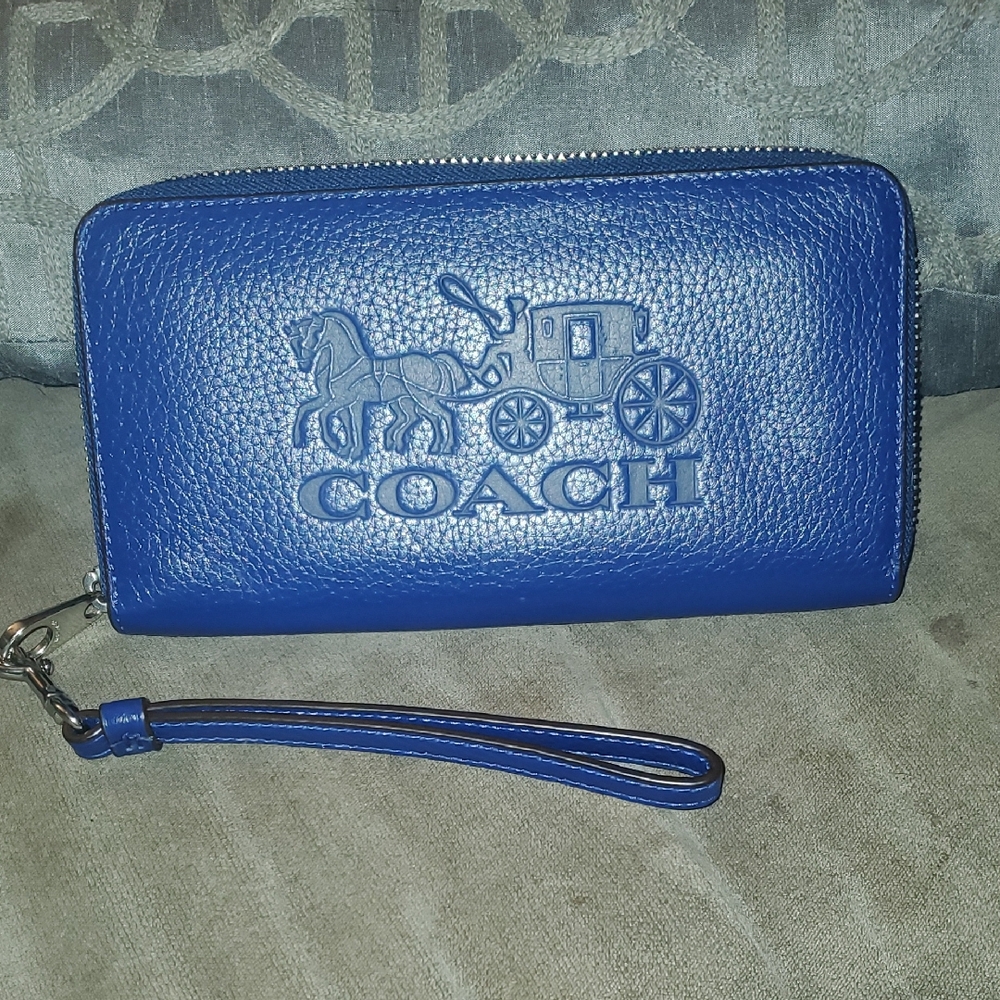 Coach Blue Leather Wallet